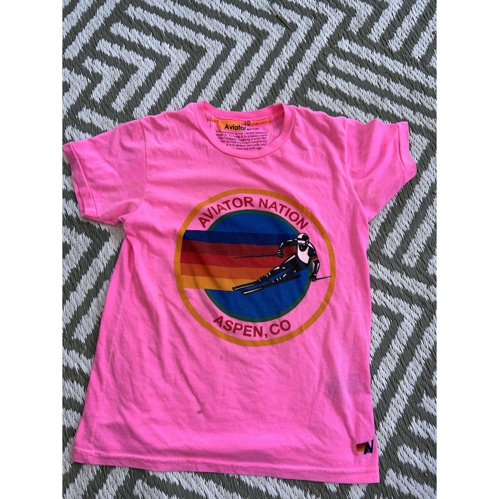 Aviator Nation Kids Aspen Tee in neon pink 10